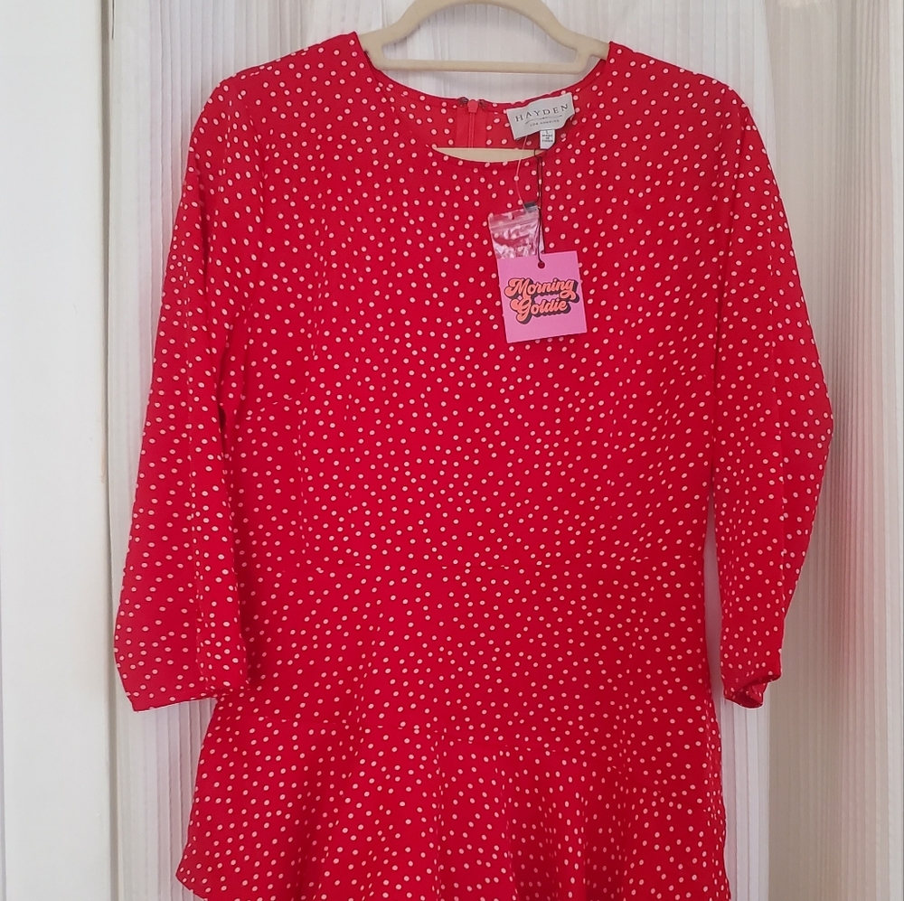 Red and White Polka Dot Print Romper